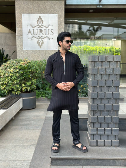 ZIP BLACK KURTA