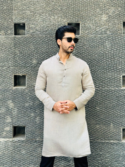 WHITE BUTTON KURTA