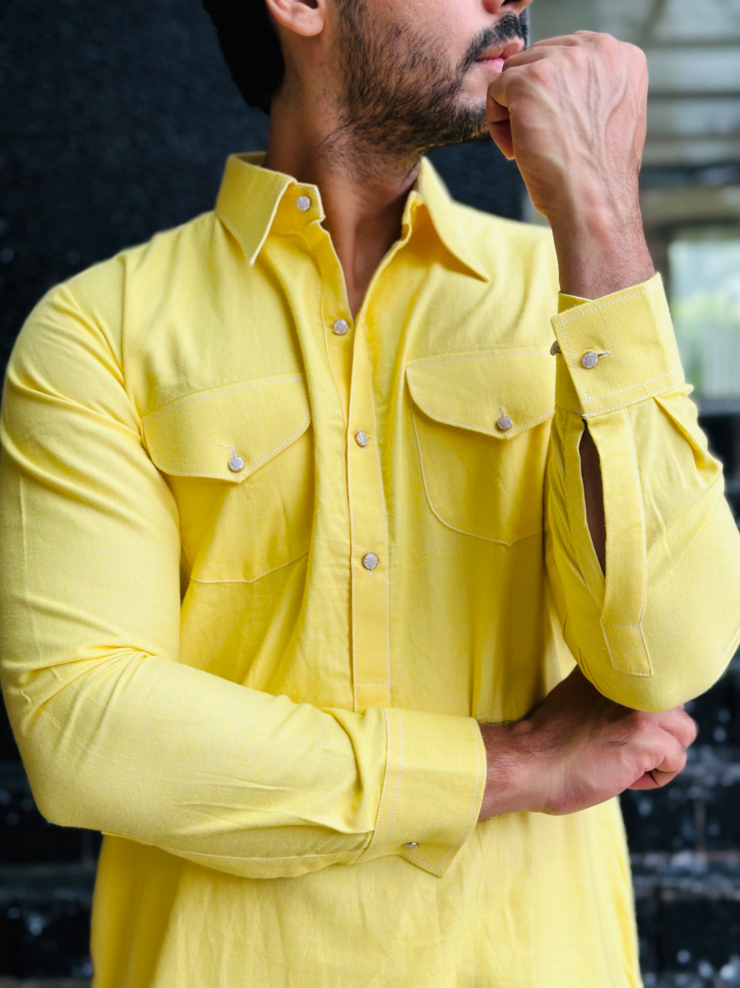 POCKET YELLOW KURTA