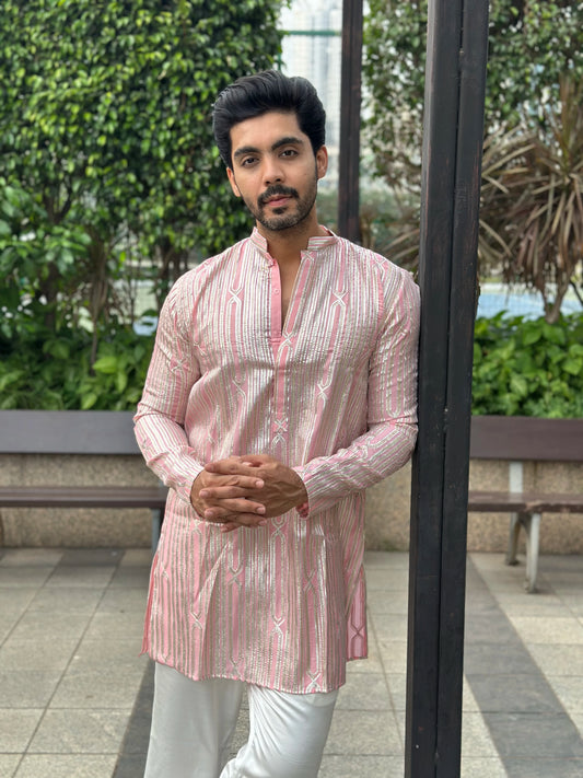 EMBROIDERED PINK KURTA