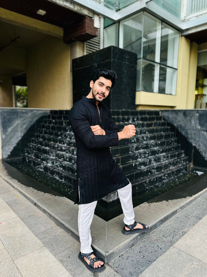 ZIP BLACK KURTA