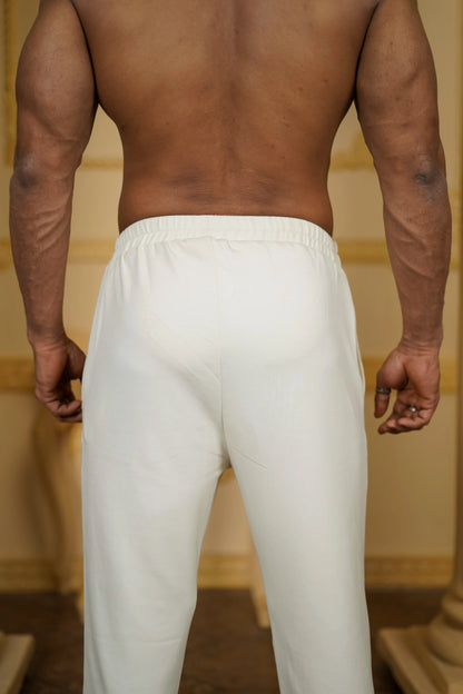 APLIQ SELF WHITE EMBROIDERED JOINT KURTA WITH PANTS