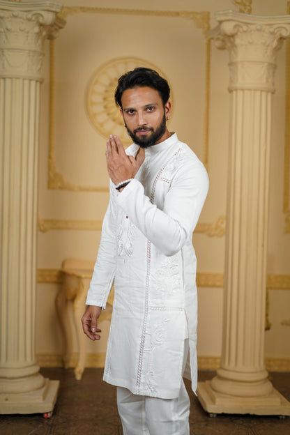 APLIQ EMBROIDERED JOINT KURTA WITH PANTS