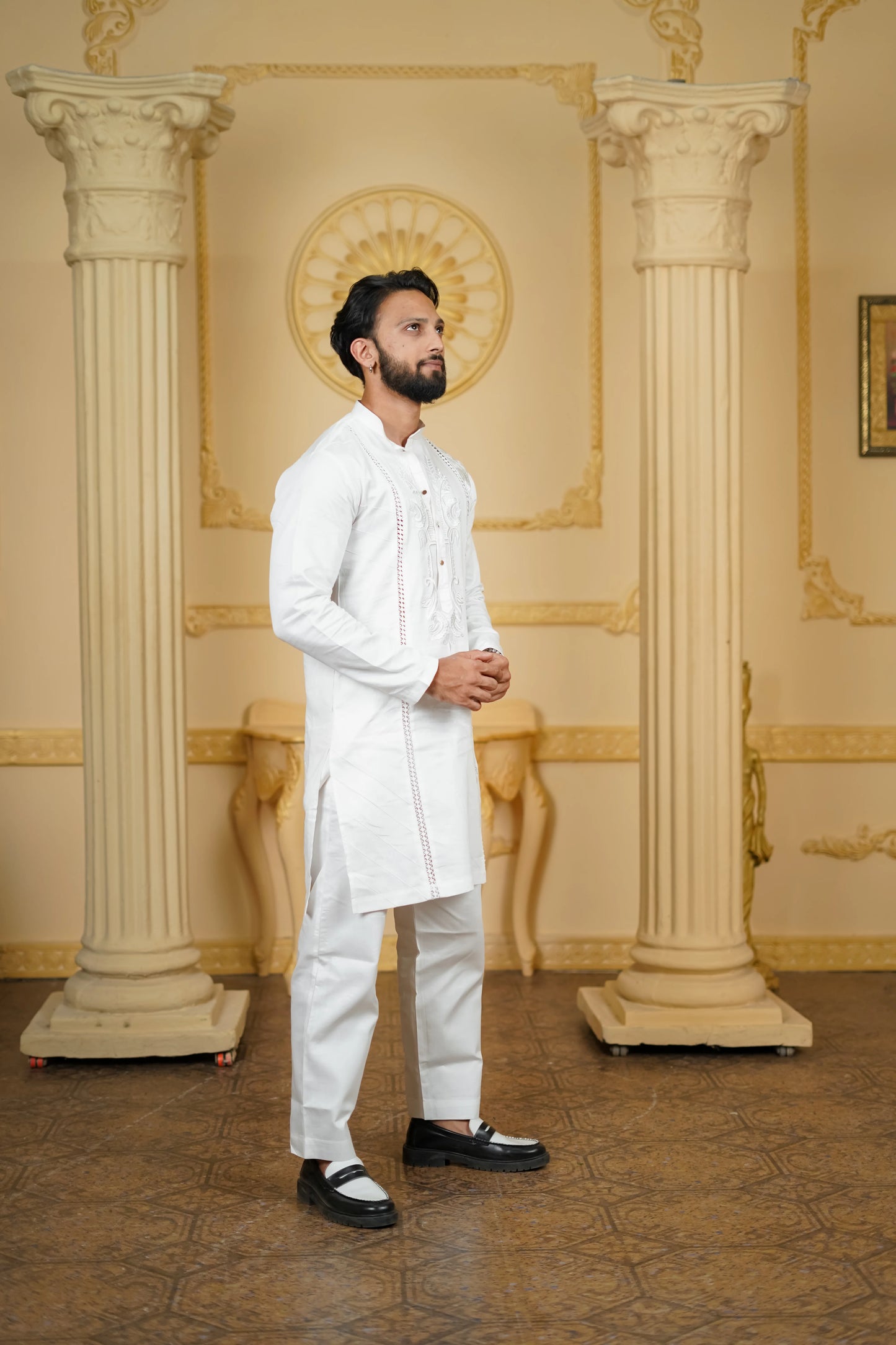 APLIQ EMBROIDERED JOINT KURTA WITH PANTS