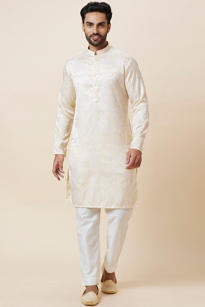 KURTA GOLD JACQARD HALF CIRCLE
