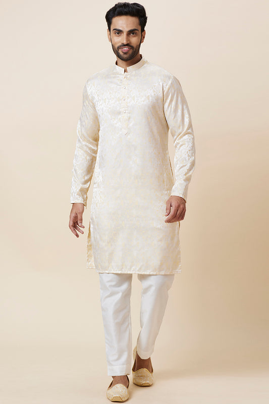 KURTA GOLD JACQARD HALF CIRCLE