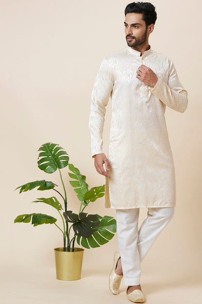 KURTA GOLD JACQARD HALF CIRCLE