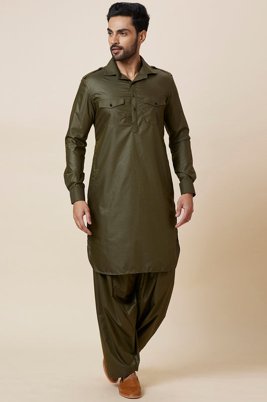 Pathani Set Mehendi green