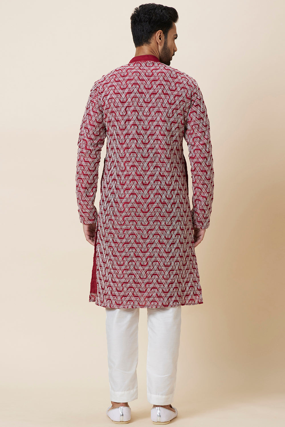 Kurta Maroon silver all over Embroidery