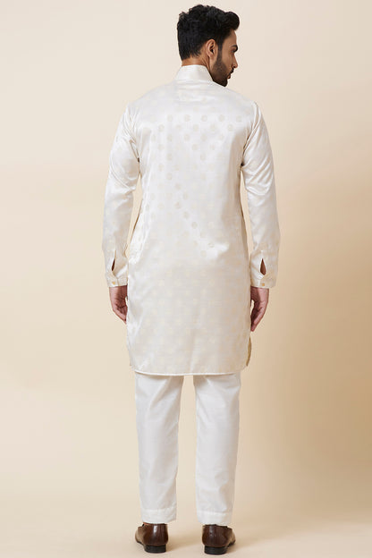 KURTA CREAM JACQUARD CIRCLE