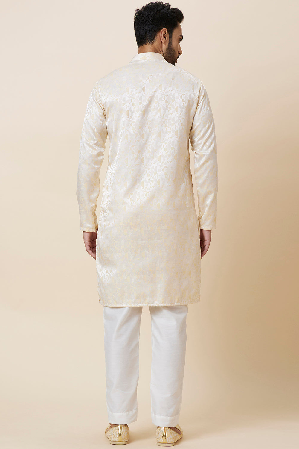 KURTA GOLD JACQARD HALF CIRCLE