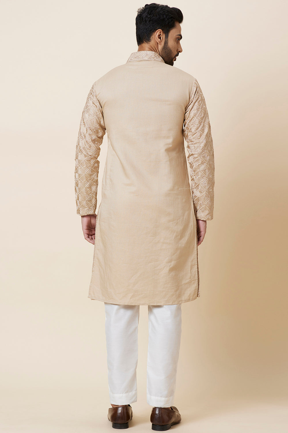 KURTA KHAKHI SQUARE EMBROIDERY