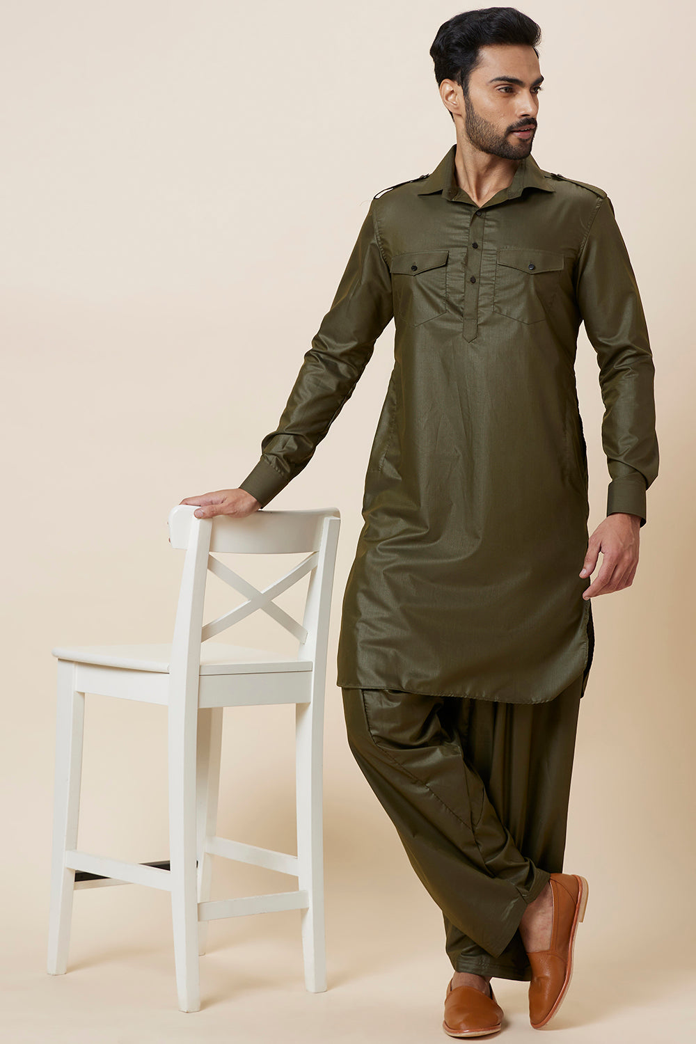 Pathani Set Mehendi green