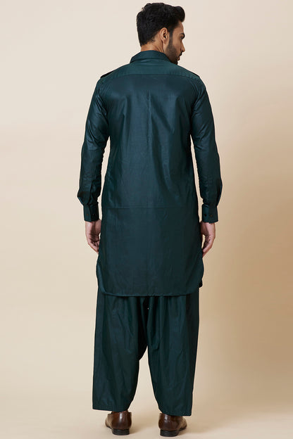 Pathani Set Bottle Green