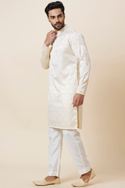 KURTA GOLD JACQARD HALF CIRCLE