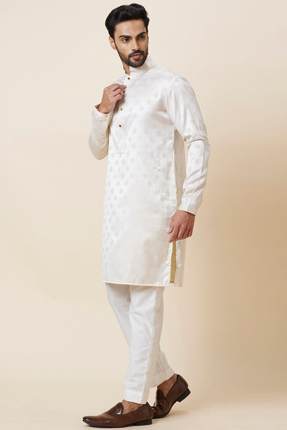 KURTA CREAM JACQUARD CIRCLE