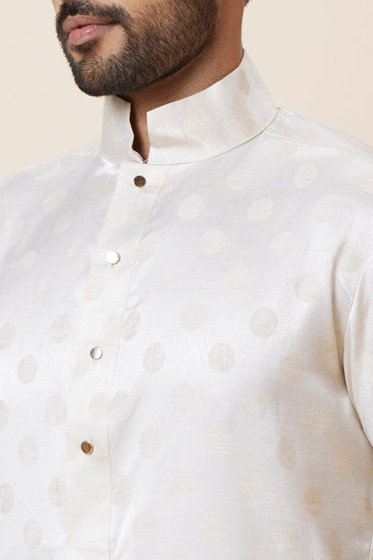 KURTA CREAM JACQUARD CIRCLE