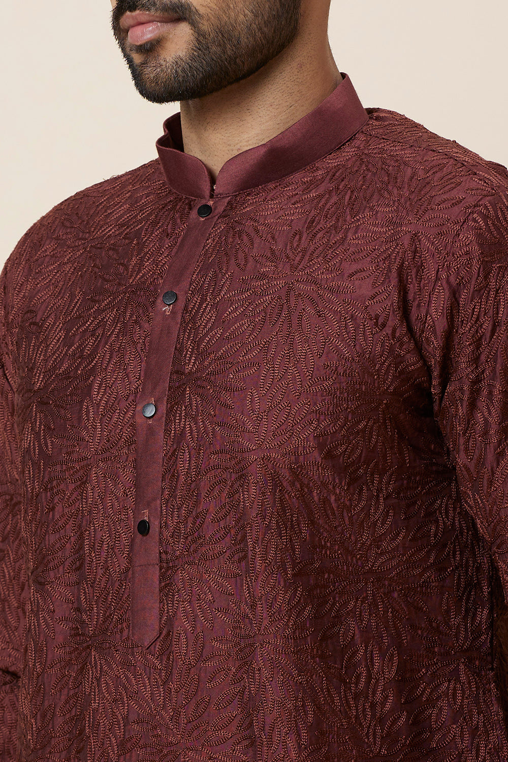 KURTA RUST LEAF EMBROIDERY