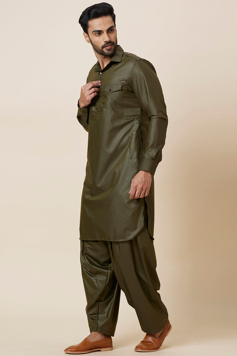 Pathani Set Mehendi green