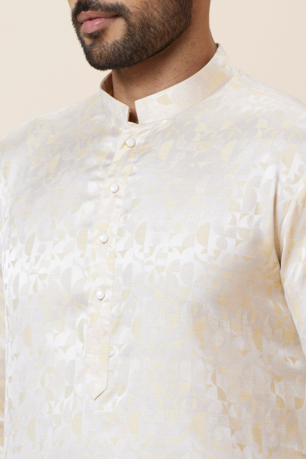 KURTA GOLD JACQARD HALF CIRCLE