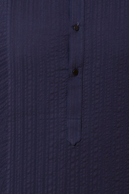 KURTA NAVY COTTON SEERSUCKER