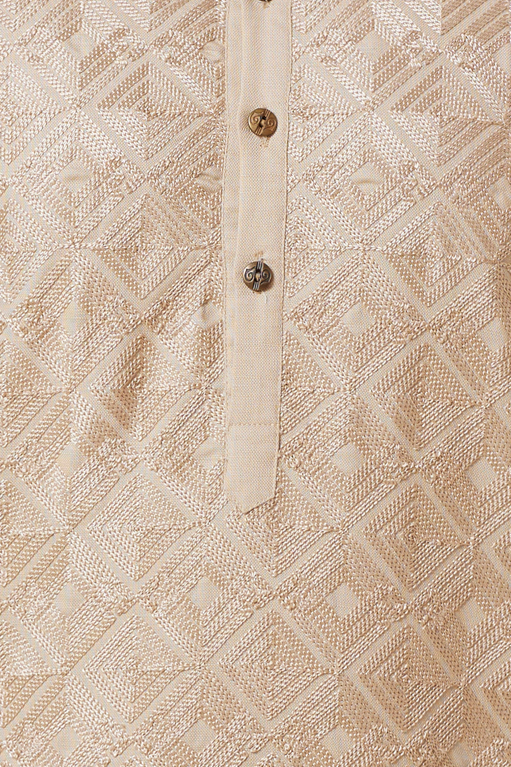 KURTA KHAKHI SQUARE EMBROIDERY