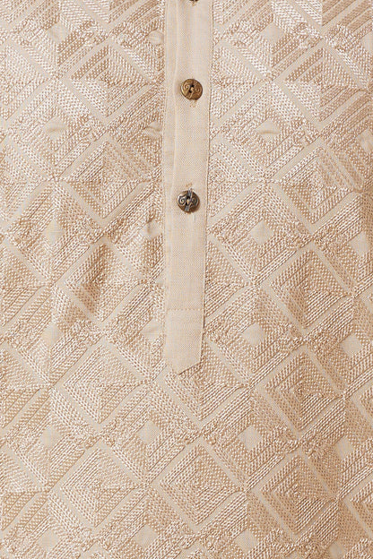 KURTA KHAKHI SQUARE EMBROIDERY