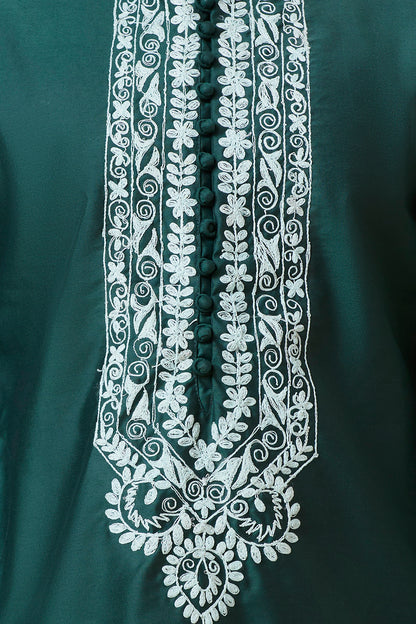 Kurta Green Placket Embroidery