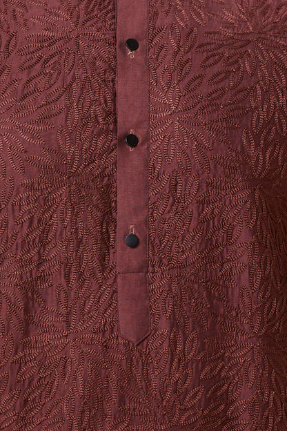 KURTA RUST LEAF EMBROIDERY