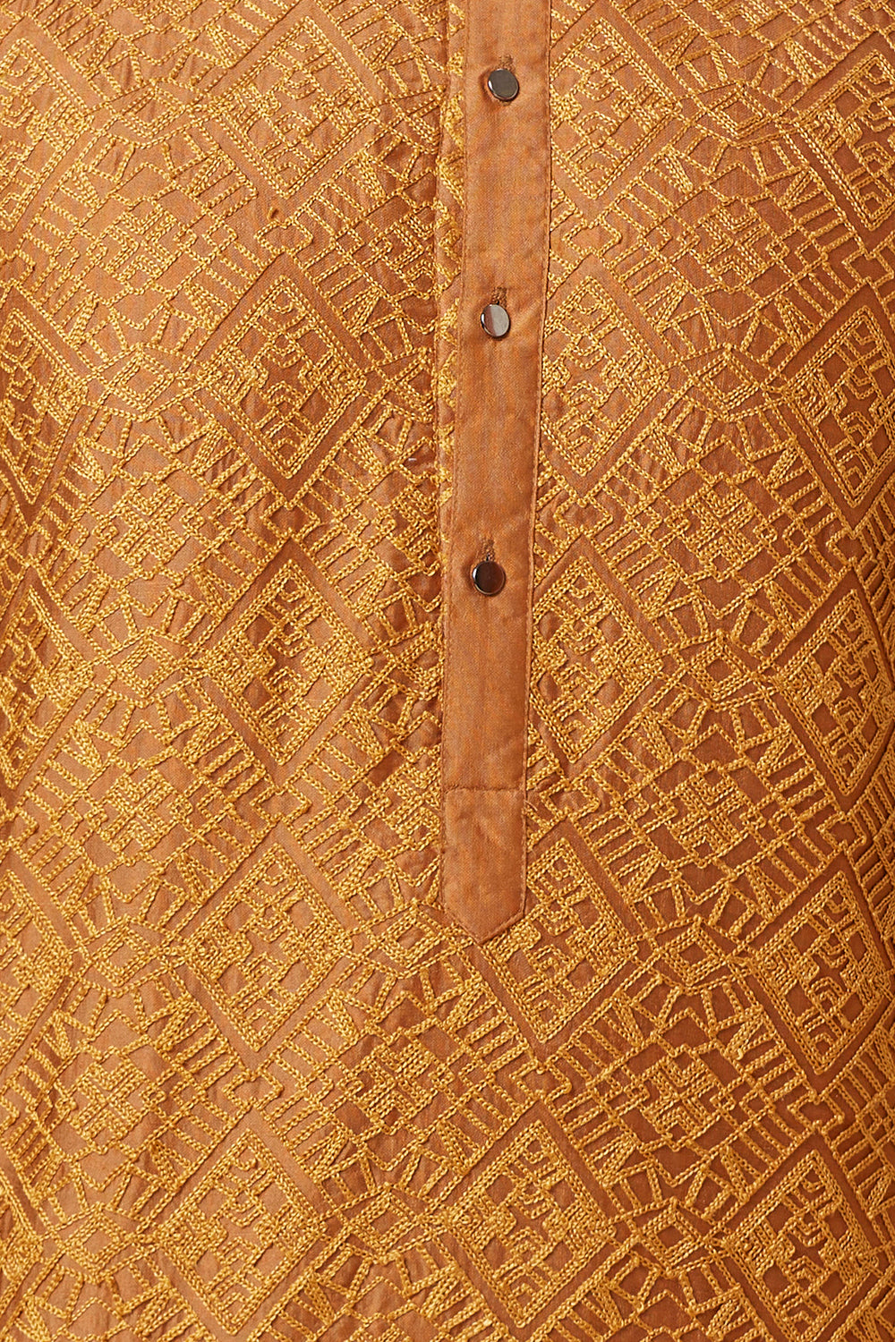 KURTA RUST GEOMETRICAL FULL  EMBROIDERY