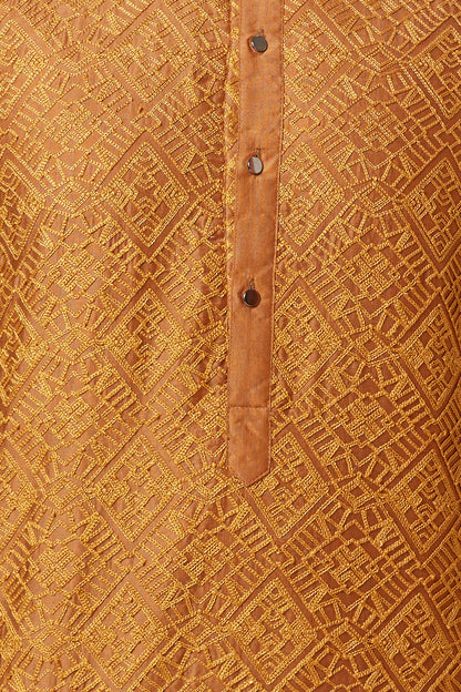 KURTA RUST GEOMETRICAL FULL  EMBROIDERY